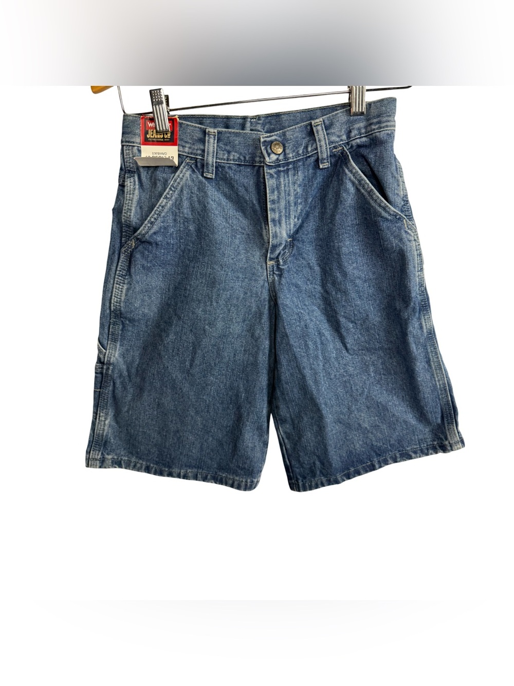 Wrangler Boys Blue Denim Carpenter Shorts Size 6 Regular NWT Utility